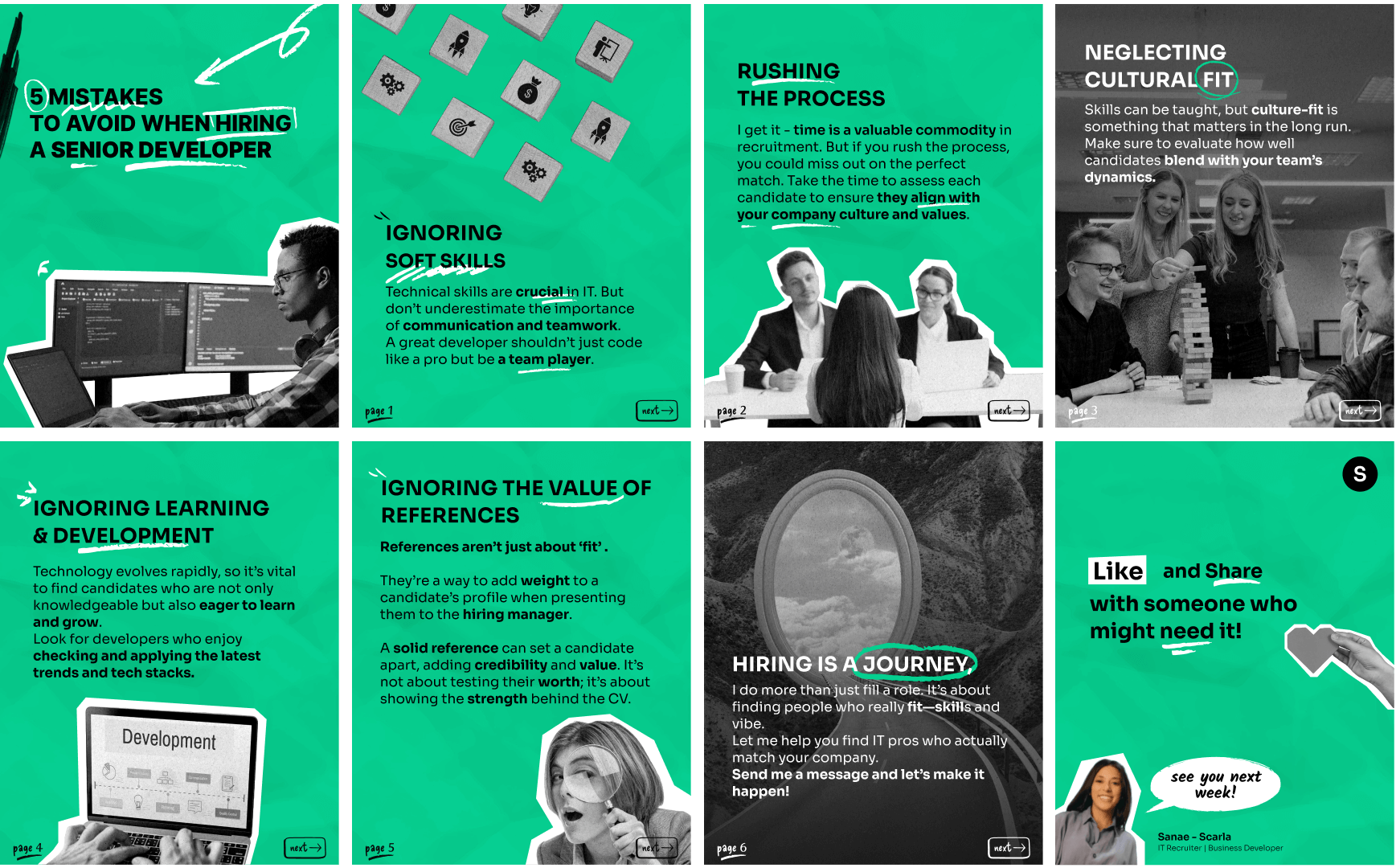 Exemple de carrousel Linkedin avec la nouvelle direction artistique
