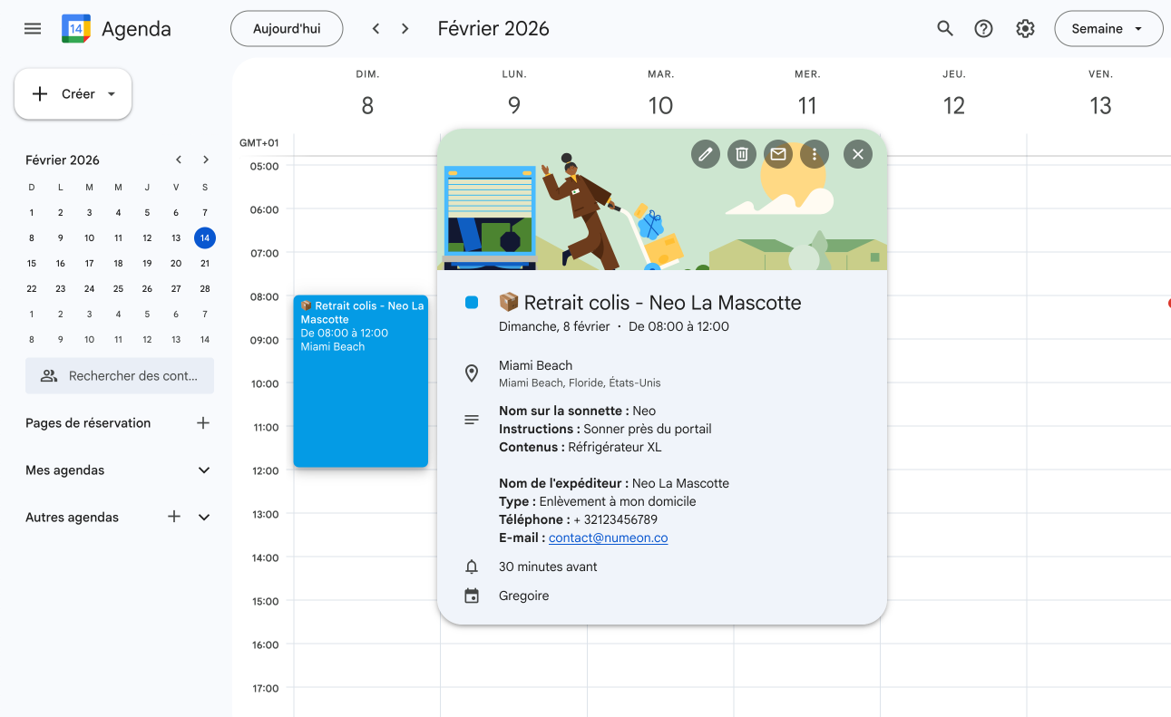 Synchronisation automatique avec le calendrier de Auguste IMS