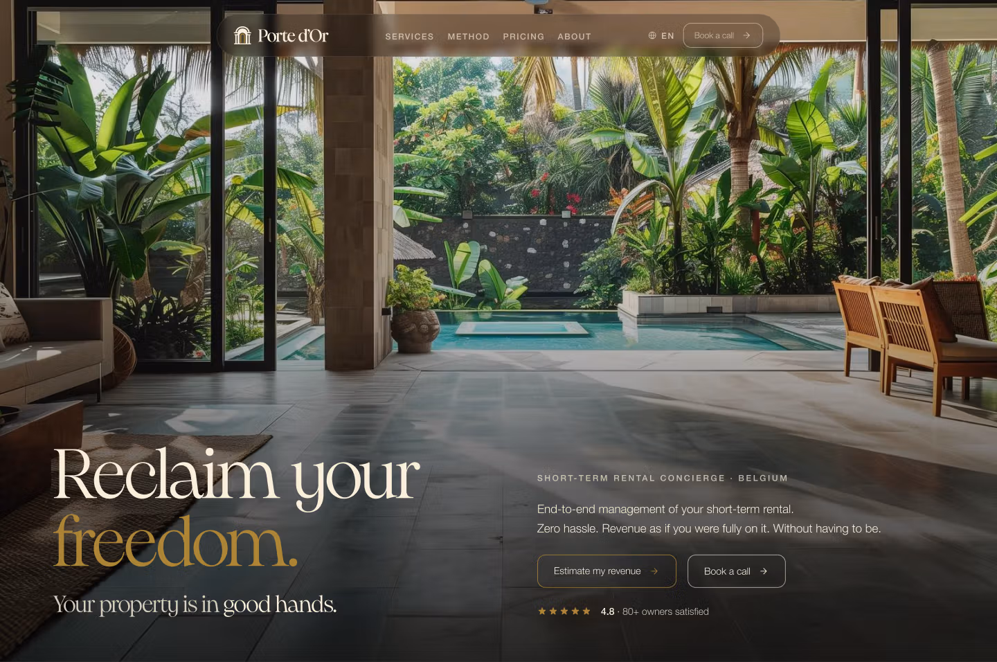 Preview of Porte d'Or's brand new hero section made by Numeon