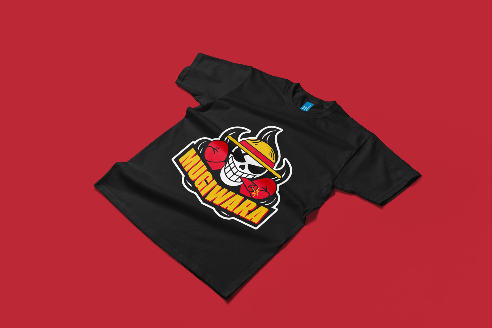 T-shirt noir avec le logo d’un athlète de MMA dans une collection de vêtements sportifs