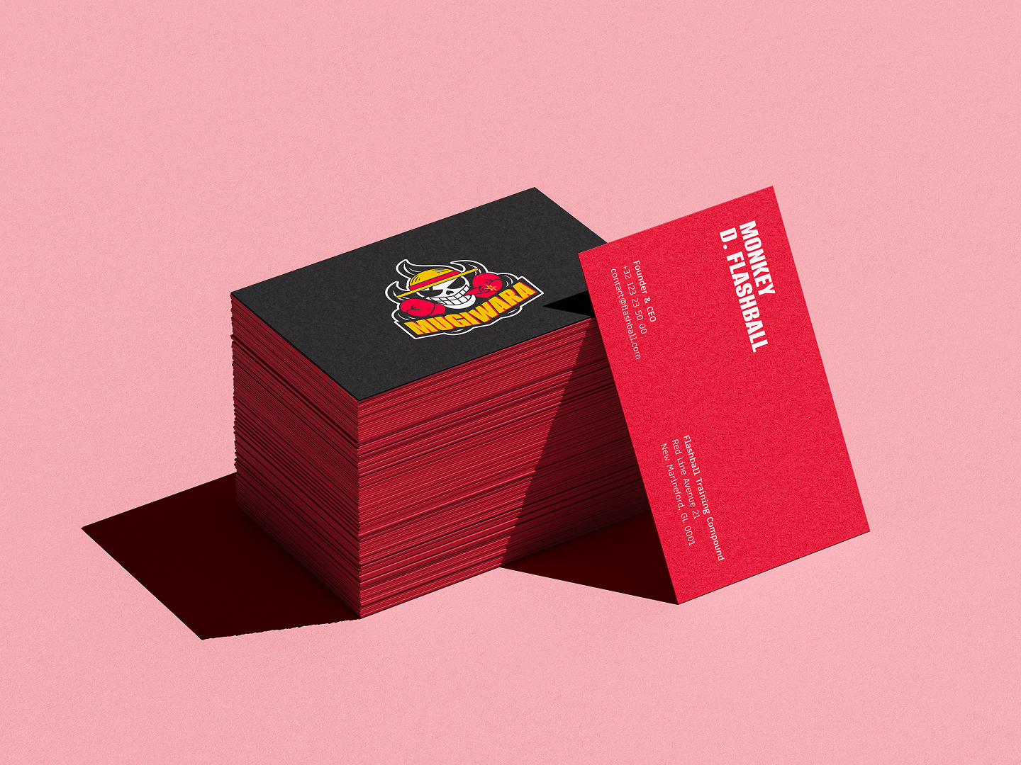 Cartes de visite avec le logo d’un athlète de MMA pour l’identité de marque