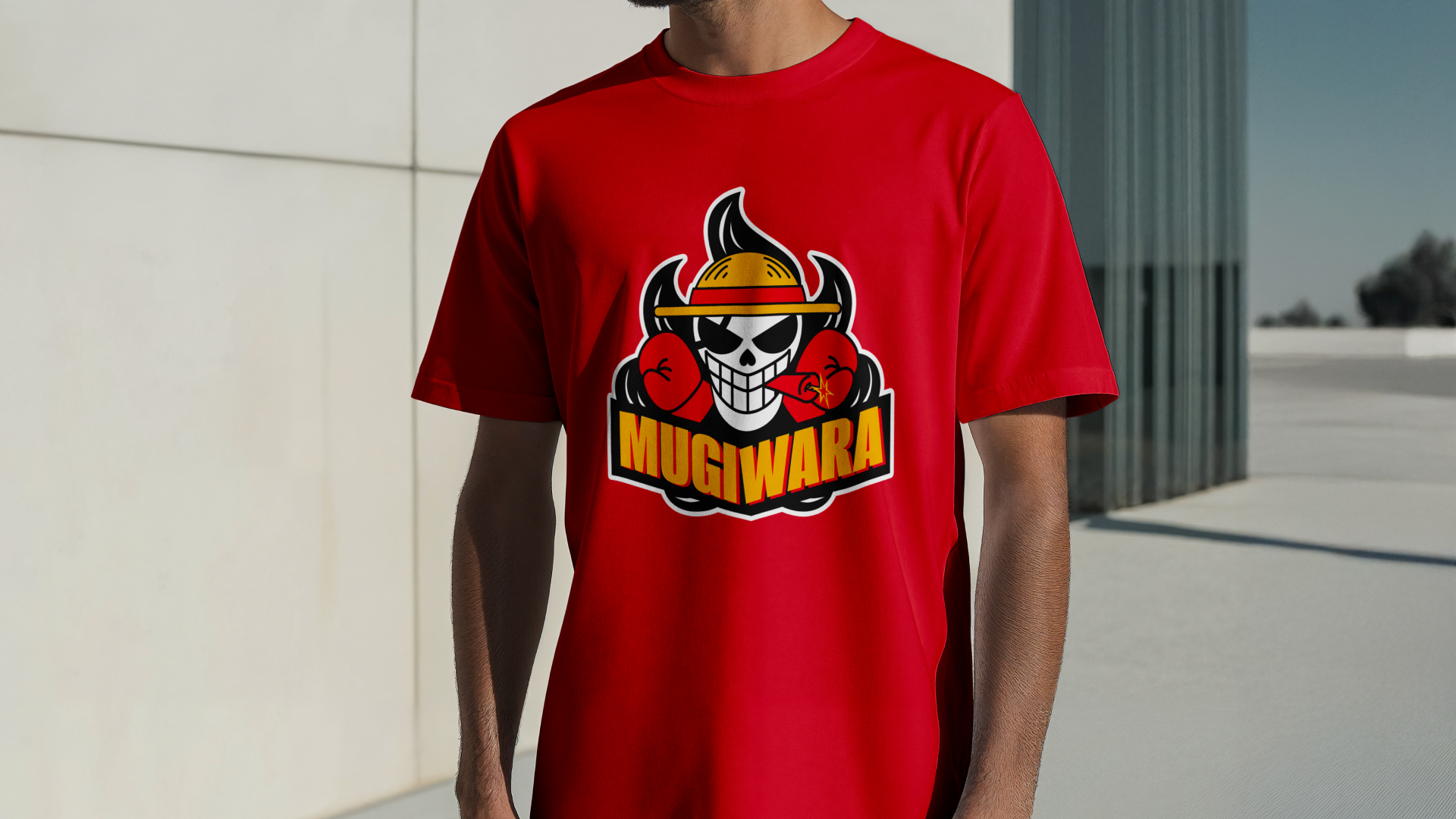T-shirt avec le logo d’un athlète de MMA dans le cadre d’un projet de branding sportif