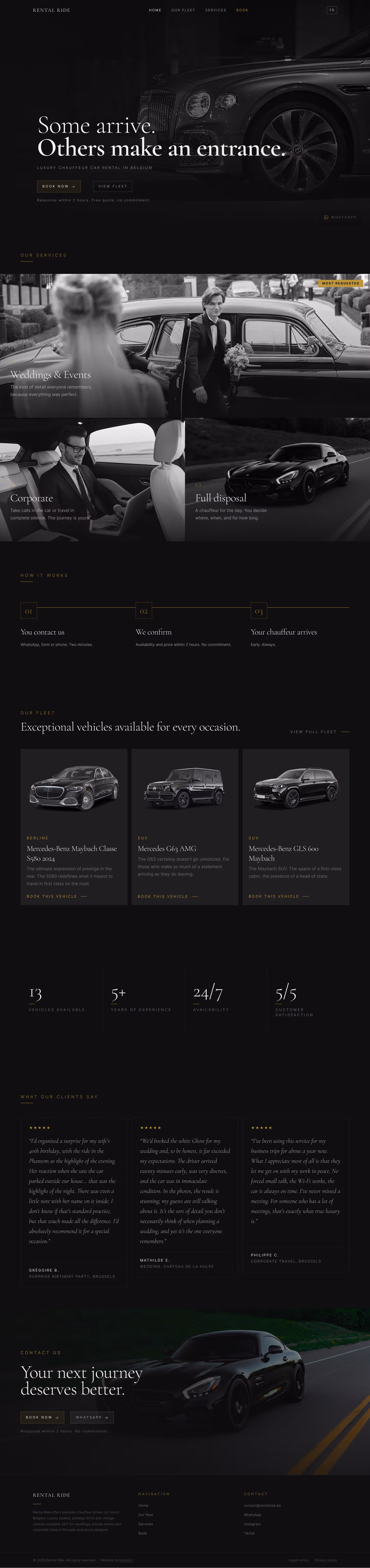 Preview of Rental Ride's brand new homepage made by Numeon