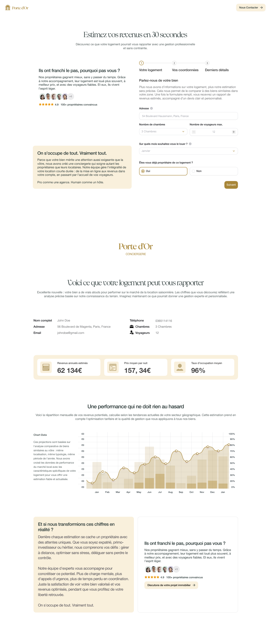 Aperçu du simulateur de revenus