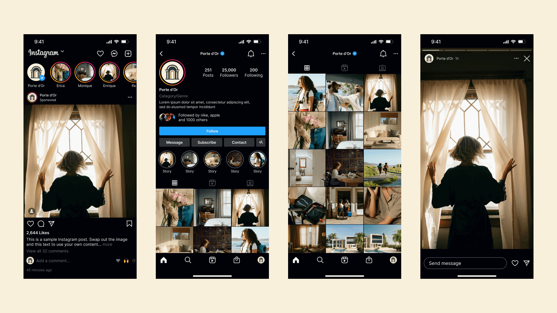 Exemple de contenu Instagram pour Porte d'Or