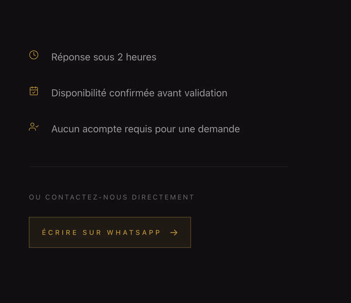 Aperçu du bouton pour rediriger la discussion sur WhatsApp